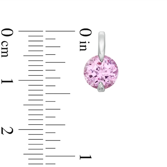 Lab-Created Pink Sapphire Pendant, Ring and Earrings Set in Sterling Silver - Size 7