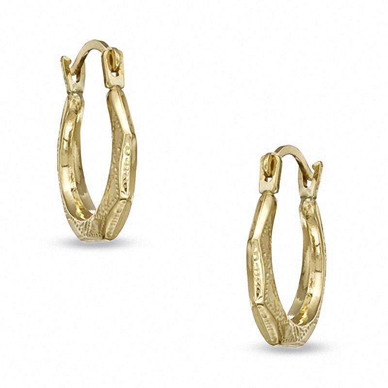 Child's Faceted Hoop Earrings in 14K Gold|Peoples Jewellers