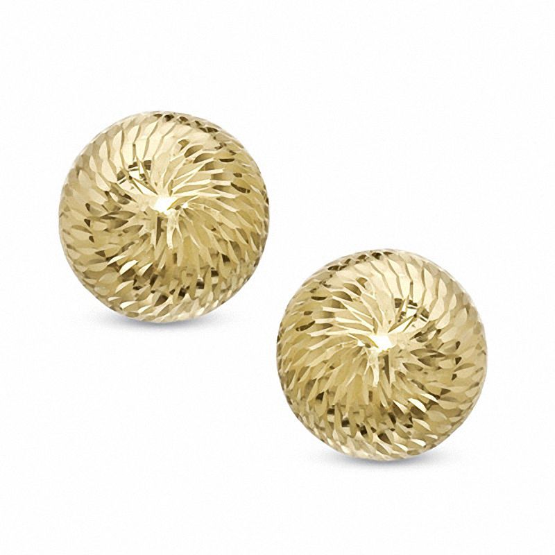Dome Button Stud Earrings in 14K Gold|Peoples Jewellers