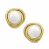 Thumbnail Image 0 of 6.0mm Freshwater Cultured Pearl Knot Earrings in 14K Gold