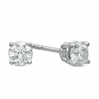 0.95 CT. T.W. Diamond Solitaire Stud Earrings in 14K White Gold