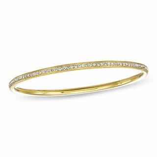 AVA Nadri Crystal Bangle in Brass with 18K Gold Plate - 7.5"