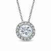 AVA Nadri Cubic Zirconia and Crystal Pendant in White Rhodium Brass - 16"