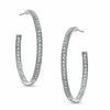 Thumbnail Image 0 of AVA Nadri Crystal Milgrain Inside-Out Hoop Earrings in White Rhodium Brass