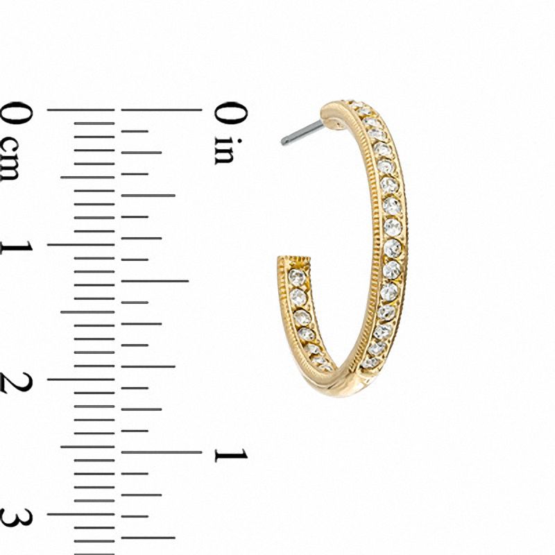 Main Image 2 of AVA Nadri Crystal Inside-Out Hoop Earrings in Brass with 18K Gold Plate