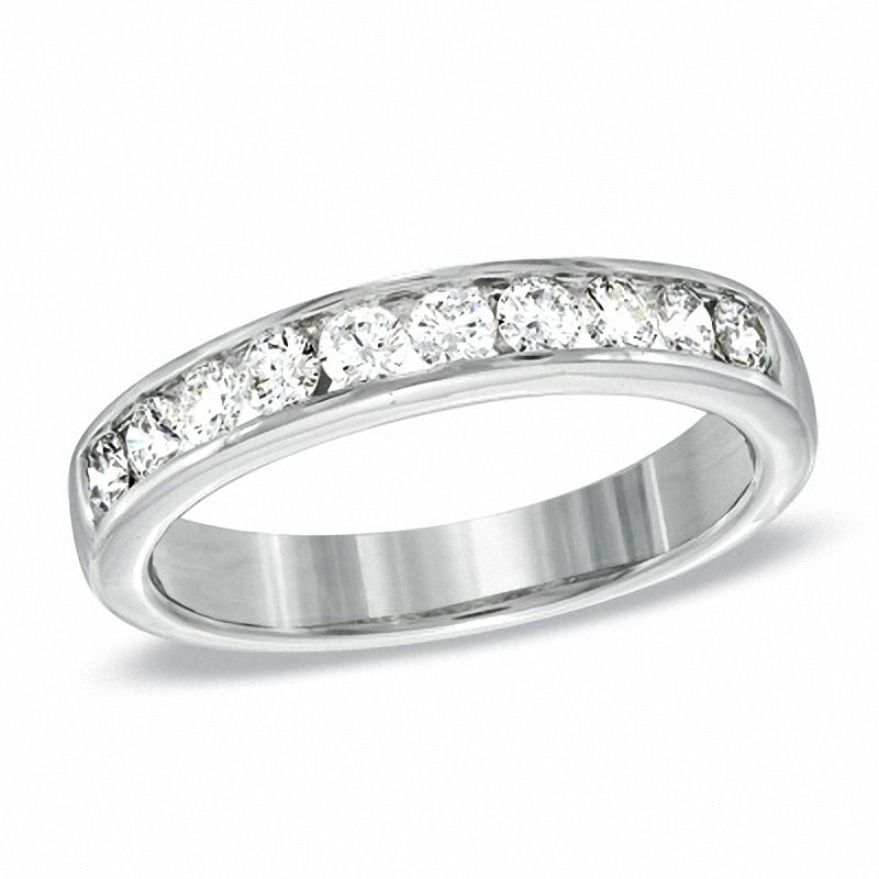CT. T.W. Certified Diamond Wedding Band in 18K White Gold (H/VS2)|Peoples Jewellers