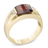 Thumbnail Image 1 of Men's Barrel-Shaped Garnet and Diamond Accent in 10K Gold