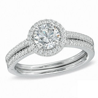 Celebration Canadian Lux® CT. T.W. Certified Diamond Bridal Set in 18K White Gold (I/SI2