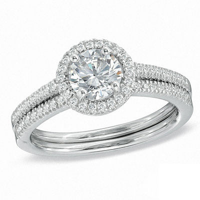 Celebration Canadian Lux® CT. T.W. Certified Diamond Bridal Set in 18K White Gold (I/SI2