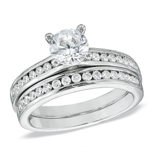 Celebration Canadian Lux® 1.50 CT. Certified Diamond Bridal Set in 18K White Gold (I/SI2)