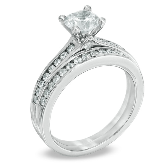 Celebration Canadian Lux® 1.50 CT. Certified Diamond Bridal Set in 18K White Gold (I/SI2)