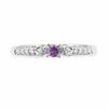 Amethyst and Diamond Accent Fashion Ring in 10K White Gold