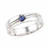 Thumbnail Image 0 of Men's Blue Lab-Created Sapphire Solitaire Ring in Sterling Silver