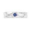 Thumbnail Image 1 of Men's Blue Lab-Created Sapphire Solitaire Ring in Sterling Silver