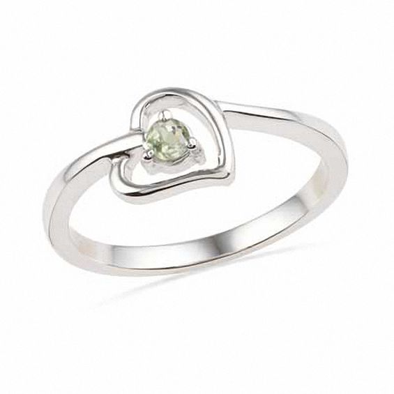 Peridot Heart Ring in Sterling Silver