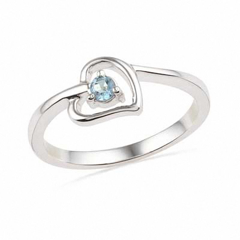 Aquamarine Heart Ring in Sterling Silver|Peoples Jewellers