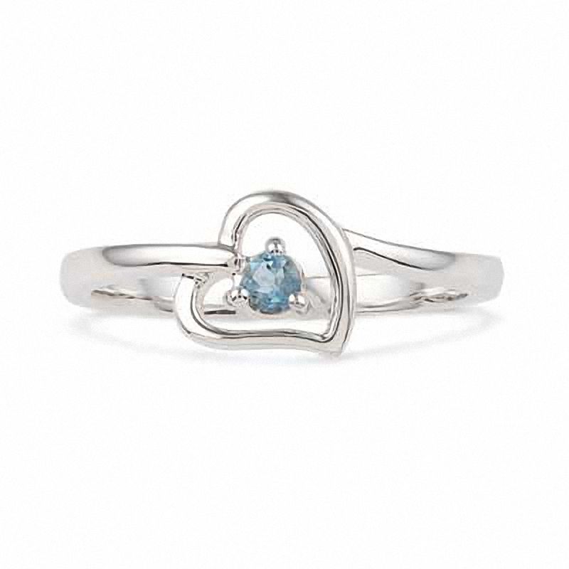 Aquamarine Heart Ring in Sterling Silver | Peoples Jewellers