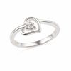 Thumbnail Image 0 of Lab-Created White Sapphire Heart Ring in Sterling Silver