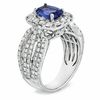 Thumbnail Image 1 of Certified Cushion-Cut Tanzanite and 1.70 CT. T.W. Diamond Engagement Ring in 14K White Gold