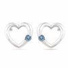 Thumbnail Image 0 of Aquamarine Heart Earrings in Sterling Silver