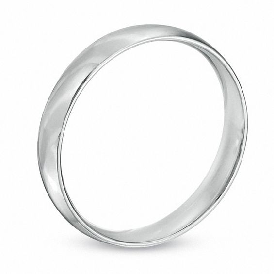 Men's 4.0mm Polished Comfort Fit Wedding Band in Sterling Silver