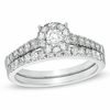 1.95 CT. T.W. Diamond Cluster Bridal Set in 14K White Gold