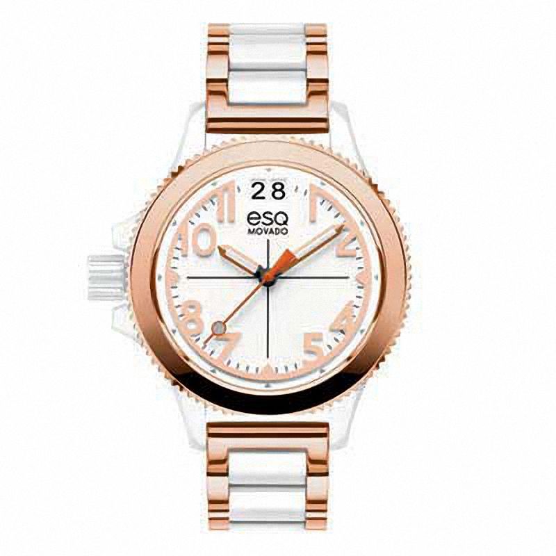 Main Image 1 of Ladies' ESQ Movado Fusion Two-Tone Interchangeable Strap Watch with White Dial (Model: 07101403)