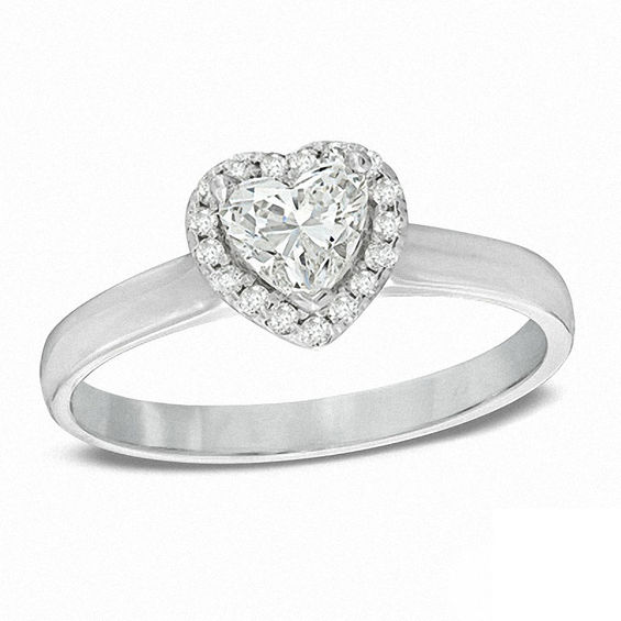 0.60 CT. T.W. Certified Canadian Heart-Shaped Diamond Engagement Ring in 14K White Gold (I/I1)