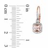 5.0mm Cushion-Cut Morganite and 0.19 CT. T.W. Diamond Earrings in 10K Rose Gold