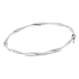 Twisted Bangle in 10K White Gold