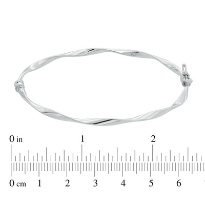 Twisted Bangle in 10K White Gold