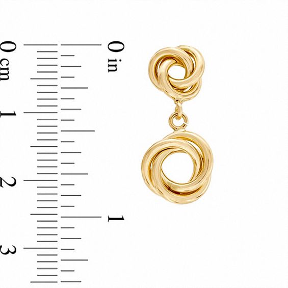 Love Knot Dangle Earrings in 10K Gold