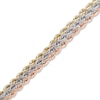 Triple Row Rope Bracelet in 10K Tri-Tone Gold - 7.50"