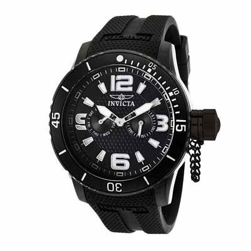 Men's Invicta Specialty Black Strap Watch with Black Dial (Model: 1794)