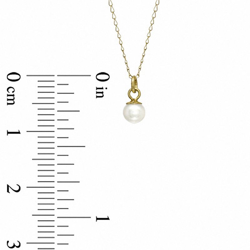 Child's 3.0mm Freshwater Cultured Pearl Pendant and Earrings Set in 14K Gold-15"