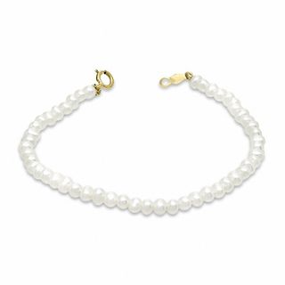 Child's 3.0mm Freshwater Cultured Pearl Bracelet in 14K Gold-5.5"