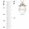 Thumbnail Image 2 of 11.5-12.0mm Freshwater Cultured Pearl and Diamond Accent Pendant in 10K Rose Gold-17&quot;