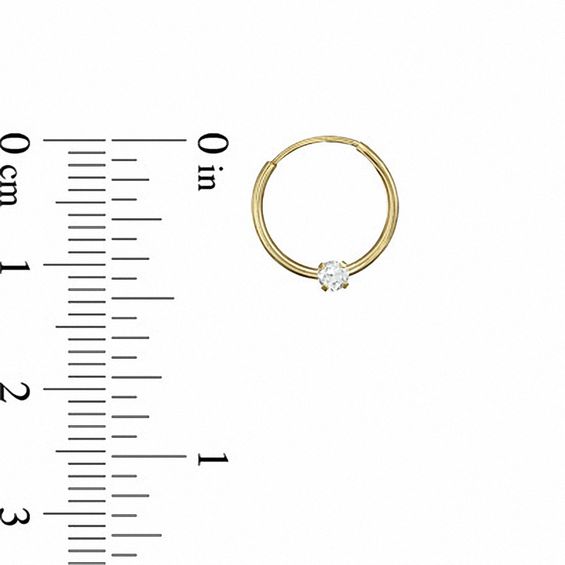 Child's Cubic Zirconia Hoop Earrings in 14K Gold