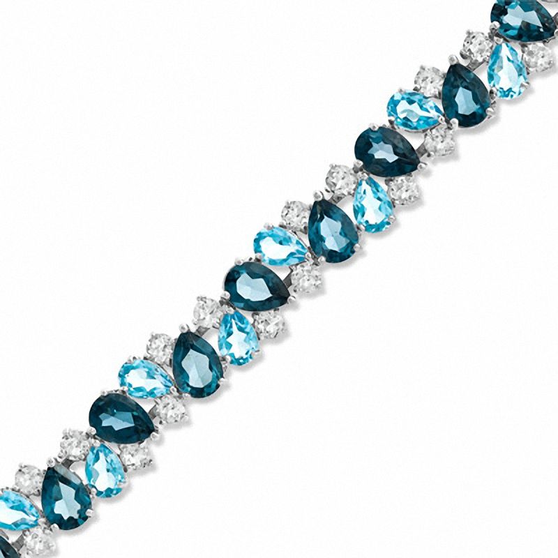 Blue Topaz & Diamond Infinity Bracelet | Harry Ritchie's