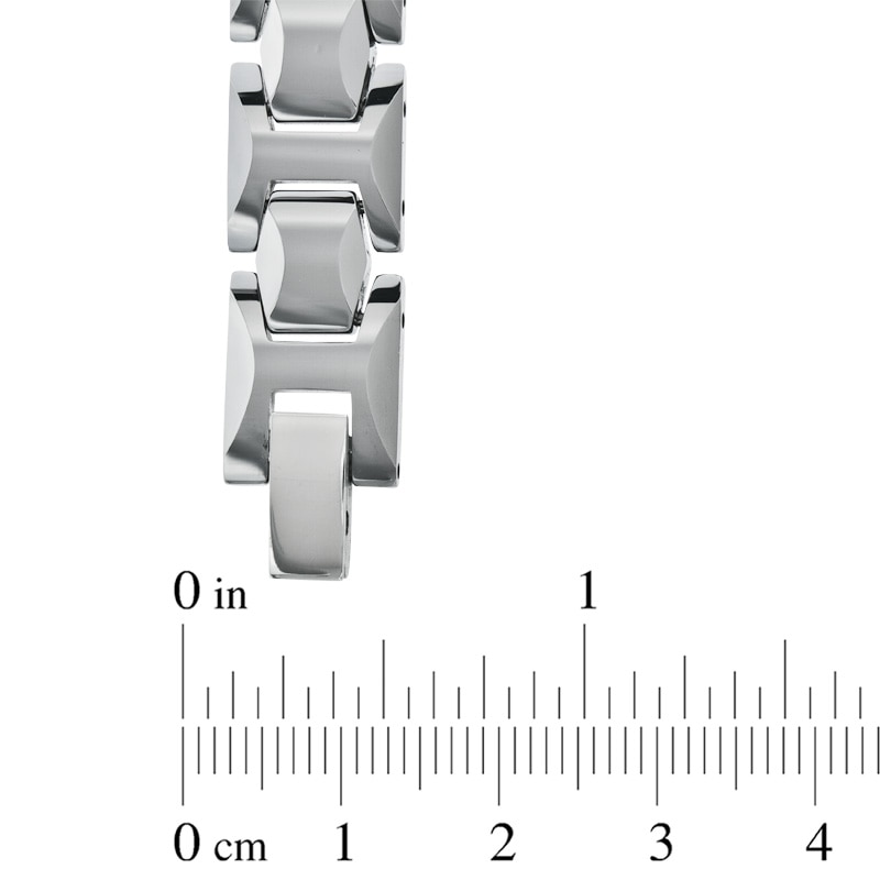 Men's Round Link Bracelet in Tungsten - 8.5"