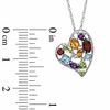 Thumbnail Image 1 of Multi-Gemstone and Diamond Accent Heart Pendant in Sterling Silver
