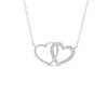 Thumbnail Image 0 of 0.13 CT. T.W. Diamond Interlocking Hearts Necklace in Sterling Silver