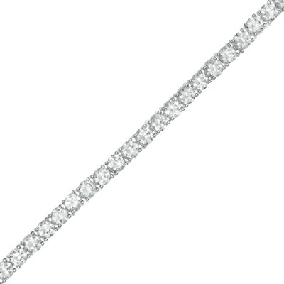 Lab-Created White Sapphire Tennis Bracelet in Sterling Silver - 7.25"