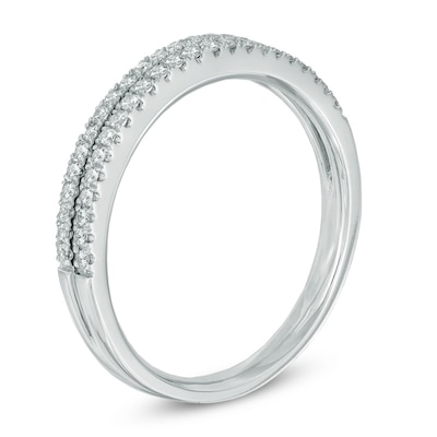 0.25 CT. T.W. Diamond Double Row Band in 14K White Gold