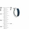 0.10 CT. T.W. Enhanced Blue Diamond Hoop Earrings in Sterling Silver