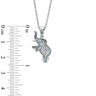 0.11 CT. T.W. Diamond Standing Elephant Pendant in Sterling Silver