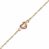 Puffed Heart Anklet in Two-Tone Gold - 10"