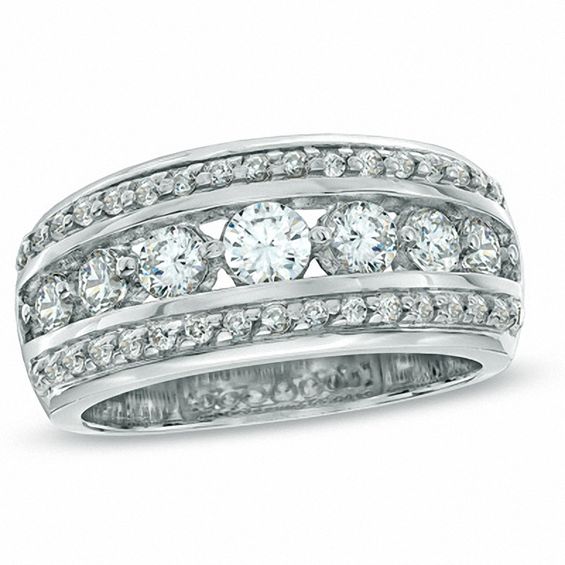 1.00 CT. T.W. Diamond Seven Stone Band in 14K White Gold