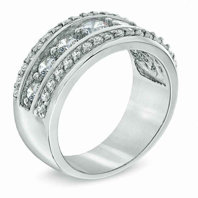 Main Image 2 of 1.00 CT. T.W. Diamond Seven Stone Band in 14K White Gold