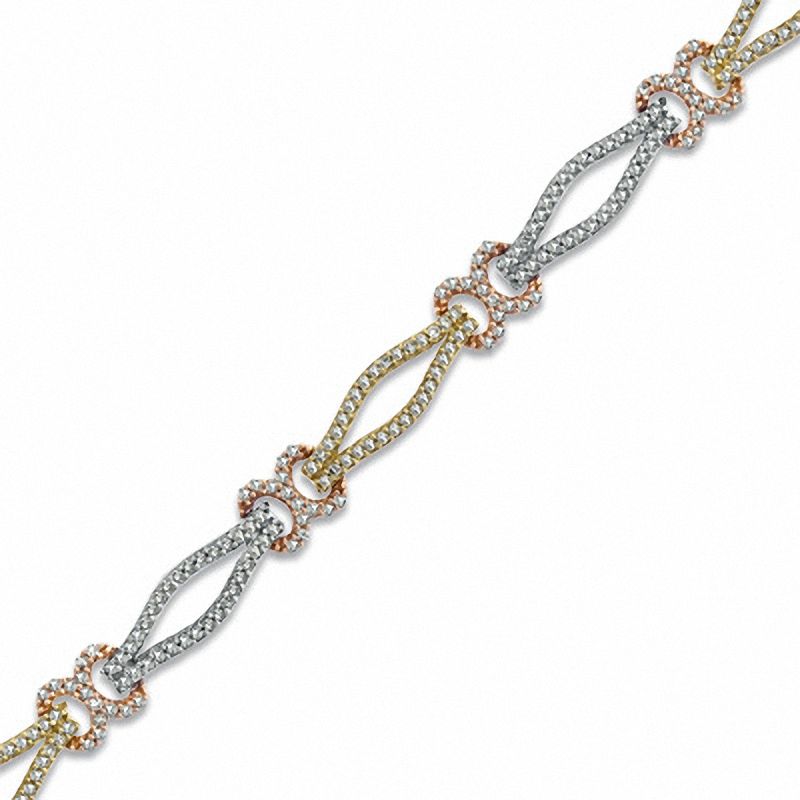 0.95 CT. T.W. Diamond Open Link Bracelet in 10K Tri-Tone Gold|Peoples Jewellers